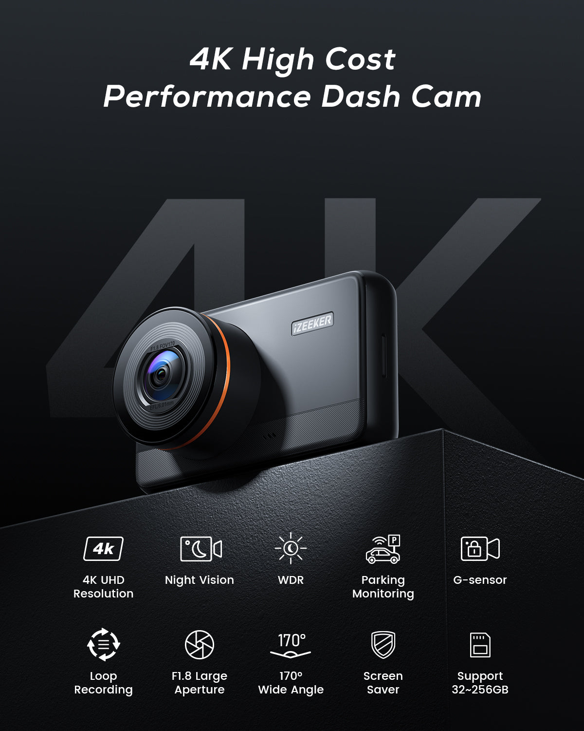iZEEKER 4K Dash Cam iD400